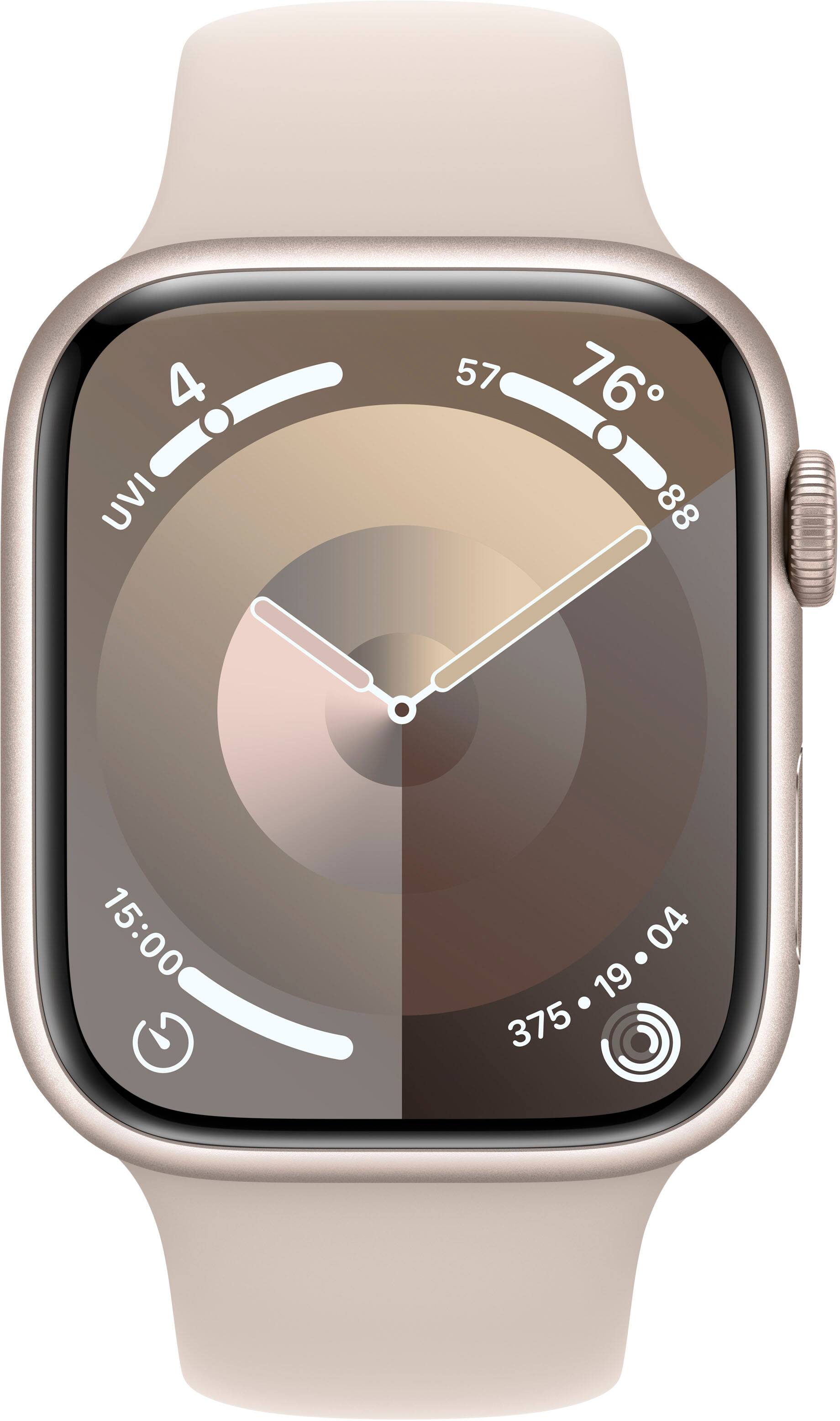 The watch face shows the time as 15:00, with the temperature at 76 degrees Fahrenheit. The date is displayed as 04/19.