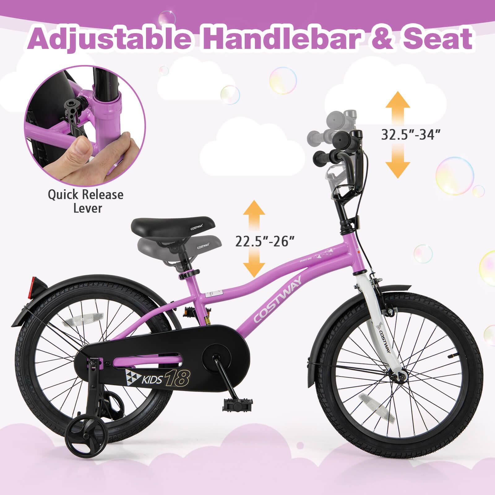 Adjustable Handlebar & Seat

Quick Release Lever

22.5"-26"

32.5"-34"

COSTWAY

KIDS 18