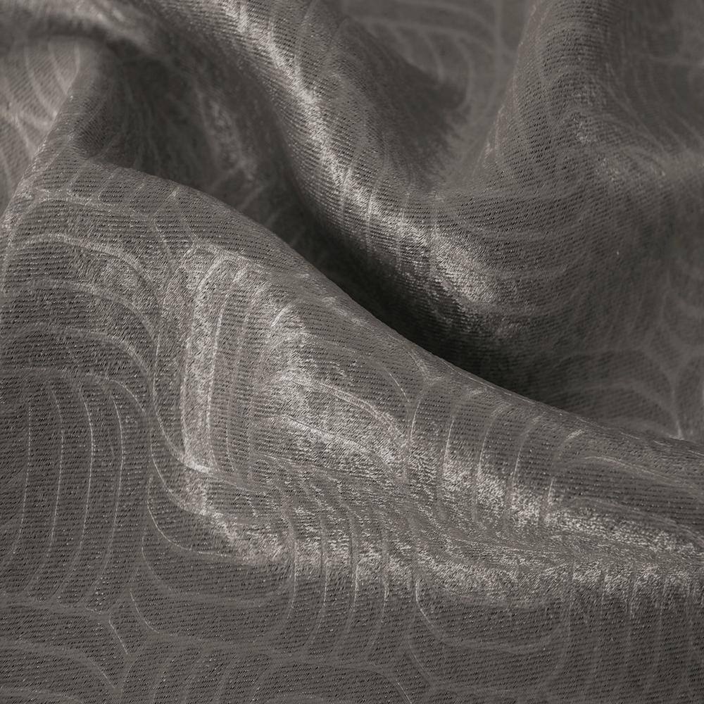 Back. RT Designers Collection - RT Designers Nellie Charcoal Embossed Blackout Grommet Curtain Panel - Charcoal.