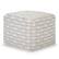Angle. Simpli Home - Noreen Square Pouf - Light Blue, White.