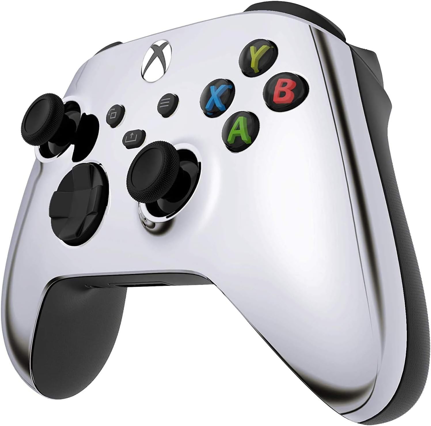 Angle. Custom Controllerzz - Custom Wireless Controller for Xbox Series X|S, Xbox One, & PC - Silver Chrome.