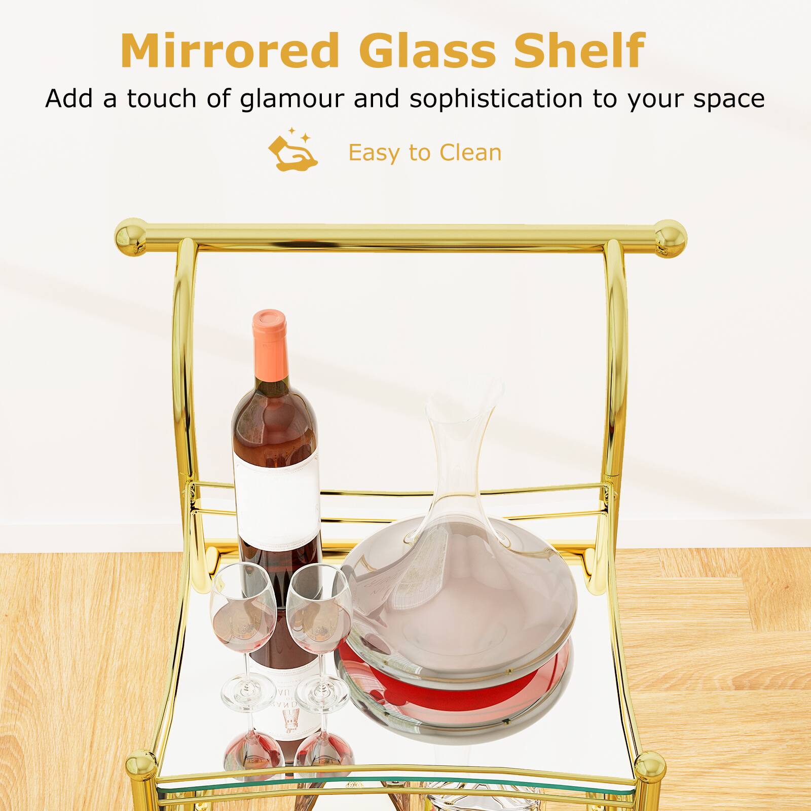 Mirrored Glass Shelf  
Add a touch of glamour and sophistication to your space  
Easy to Clean