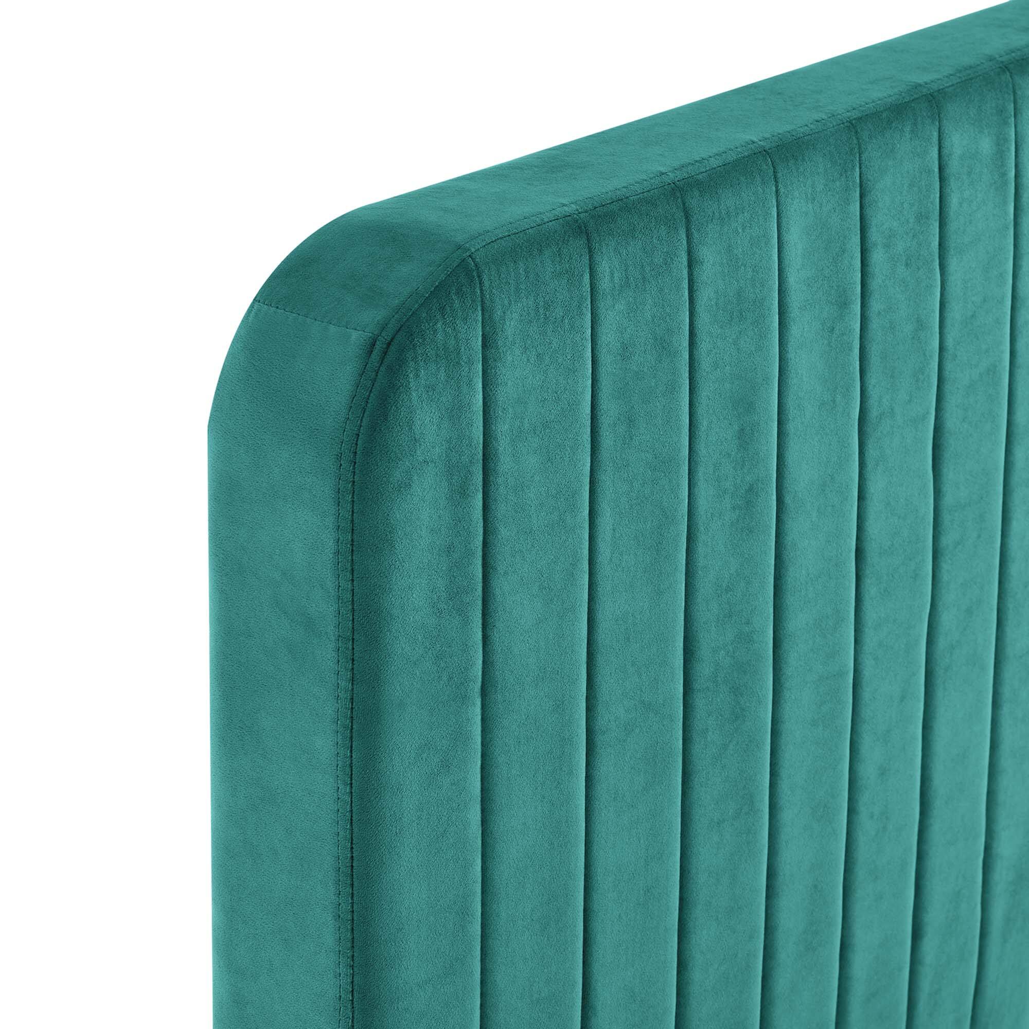 Back. Modway - Rhiannon Diamond Tufted Upholstered Performance Velvet Queen Bed - Gray.