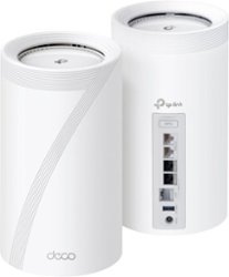 TP-Link - Deco BE95 BE33000 Quad-Band Mesh Wi-Fi 7 System (2-Pack) - White - Front_Zoom