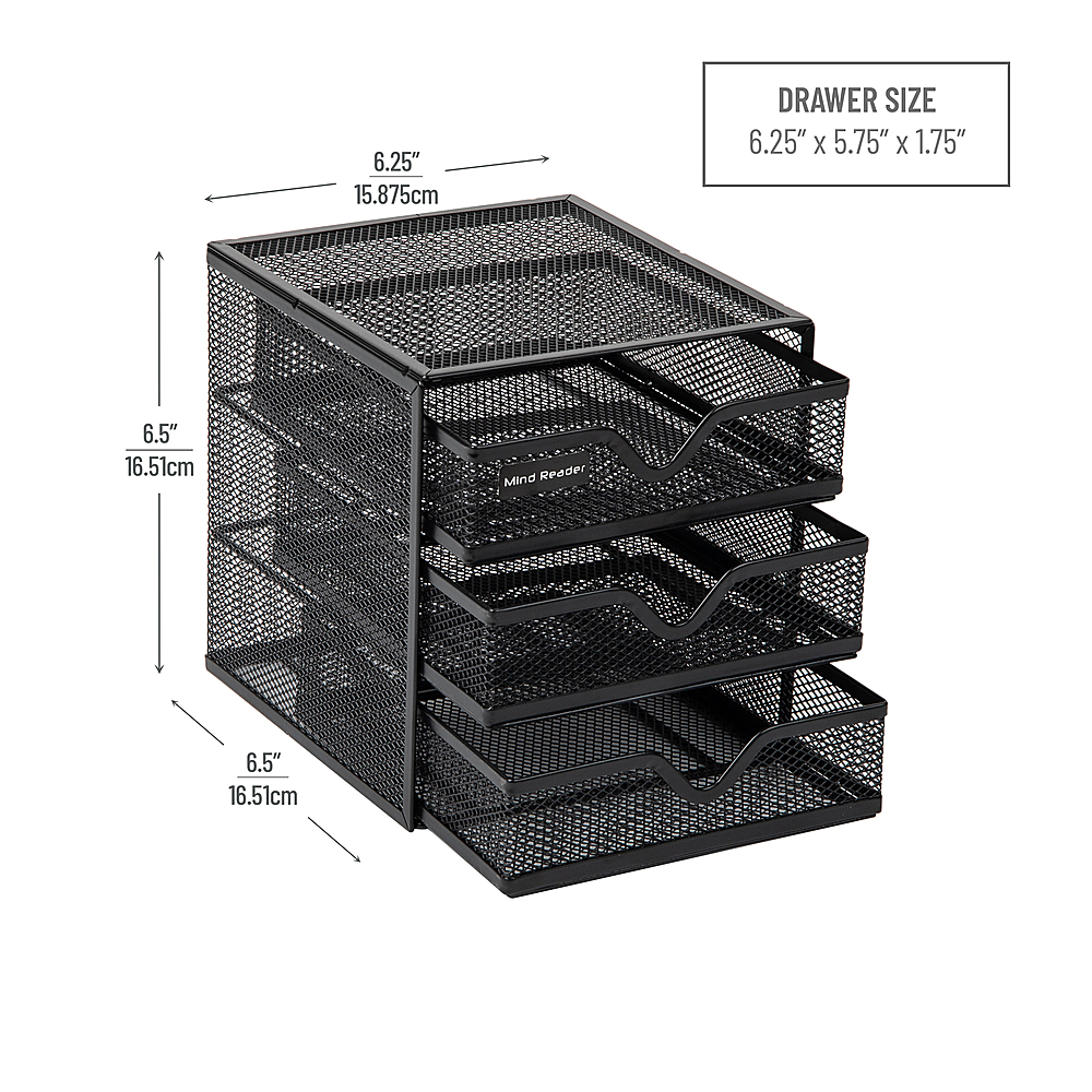 Mind Reader 5 Drawer Metal Mesh Storage Cabine - Black, 1 ct