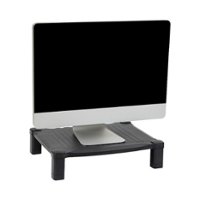 Mind Reader - Monitor Stand, Height Adjustable, Desktop Organizer, Laptop Riser, Office, 17.25"L x 13.25"W x 4"H - Black - Front_Zoom