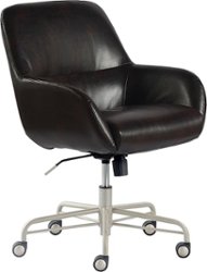 Finch - Forester Modern Bonded Leather Office Chair - Dark Brown - Front_Zoom