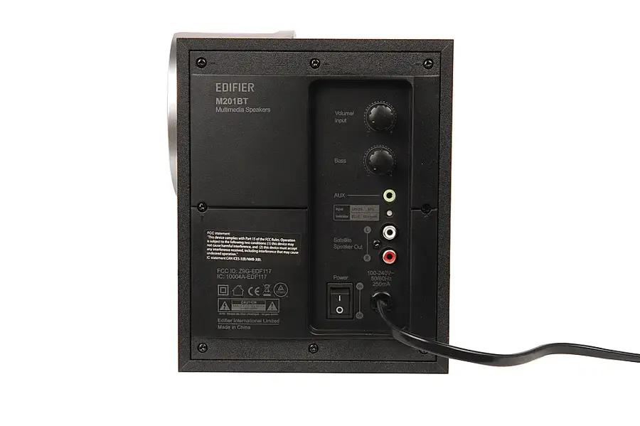 Back. Edifier - M201BT 2.1 Bluetooth Multimedia Speaker System (3-Piece) - Black.