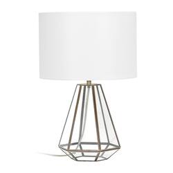 Lalia Home Transparent Triagonal Table Lamp - Brass - Front_Zoom