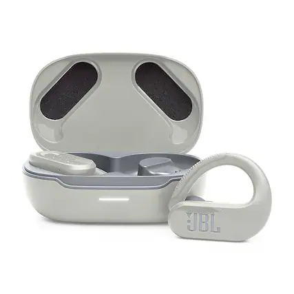 Front. JBL - Endurance Peak 3 Dust and Waterproof True Wireless Active Earbuds - White.
