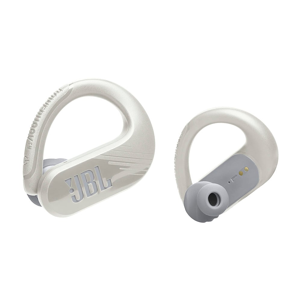 Left. JBL - Endurance Peak 3 Dust and Waterproof True Wireless Active Earbuds - 2023 - White.