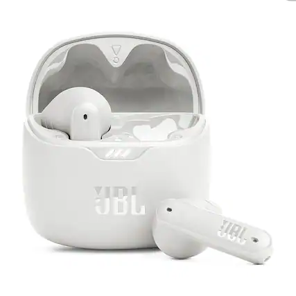 Front. JBL - Tune Flex True Wireless Noise Cancelling Earbuds - White.