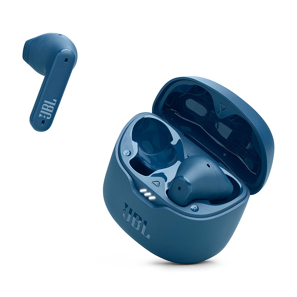 Angle. JBL - Tune Flex True Wireless Noise Cancelling Earbuds - Blue.