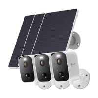 Swann - CoreCam Pro 3-pack Indoor/Outdoor Wire-Free 2K 32GB Micro SD Card Security Camera w/ Spotlight and solar panels - Front_Zoom