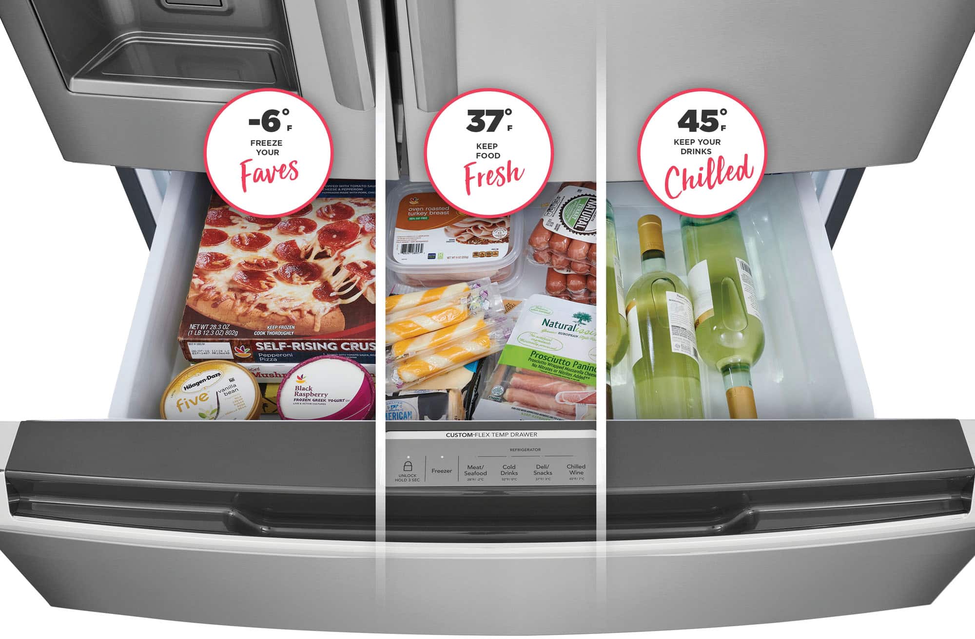 Alt View 14. Frigidaire - 21.5 Cu. Ft. 4-Door French Door Counter-Depth Refrigerator - Stainless Steel.