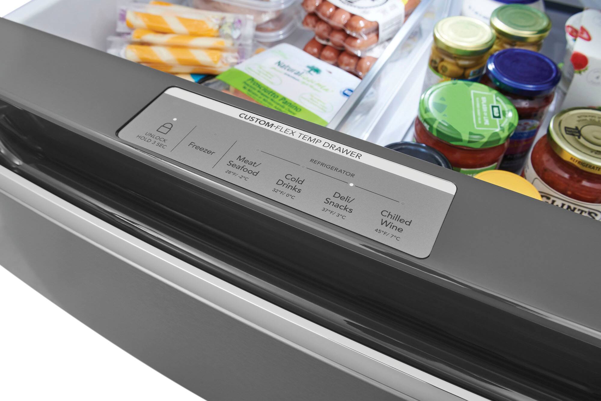 Alt View 5. Frigidaire - 21.5 Cu. Ft.  4-Door French Door Counter-Depth Refrigerator - Stainless Steel.