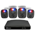 Left Zoom. Swann - Home 8 Channel, 4 Camera Indoor/Outdoor, Wired 1080p 1TB HD DVR Security System with 1-Way Audio over Coax - Black.