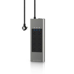 Austere - VII Series Power 8-Outlet/5-USB 4,000 Joules Surge Protector Strip - Silver and Black - Front_Zoom