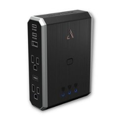 Austere - VII Series Power 4-Outlet/3-USB Wall Tap 3,500 Joules Surge Protector - Black and Silver - Front_Zoom