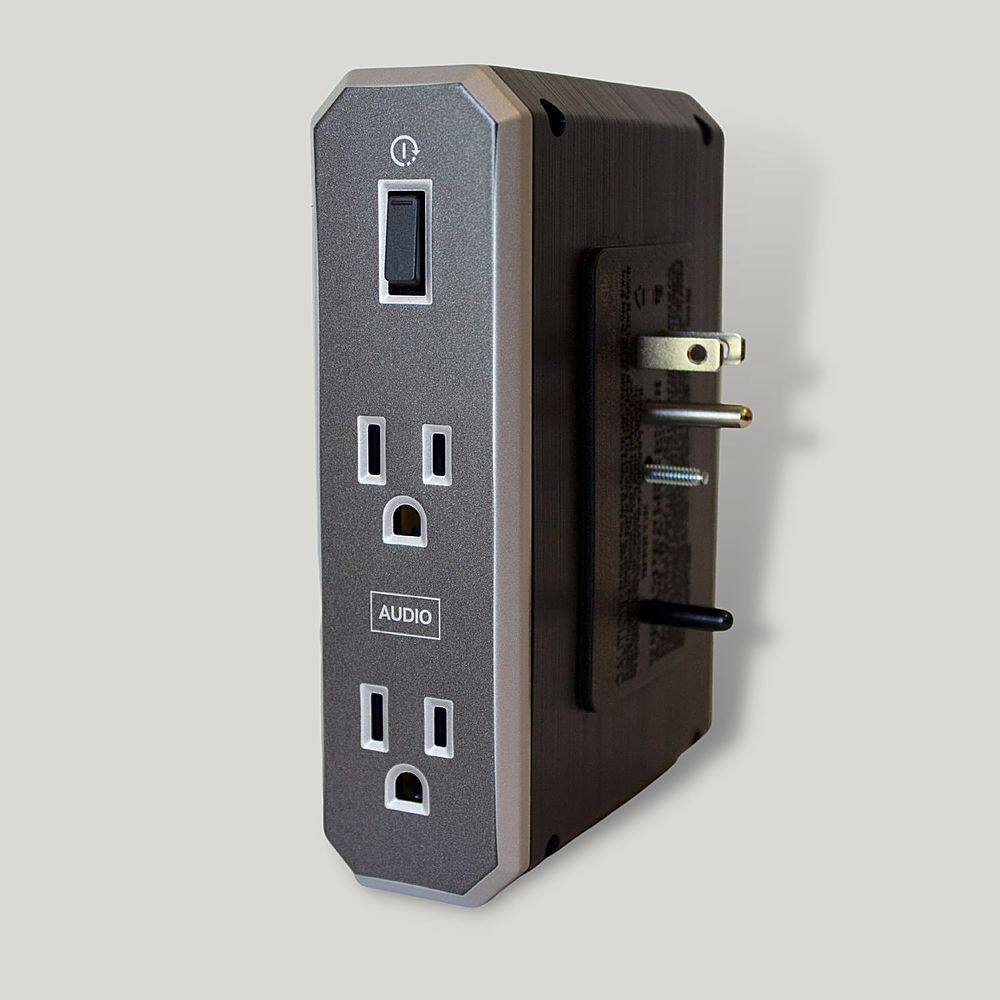 Alt View 11. Austere - VII Series Power 4-Outlet/3-USB Wall Tap 3,500 Joules Surge Protector - Black and Silver.