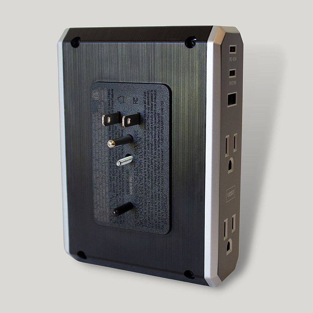 Alt View 16. Austere - VII Series Power 4-Outlet/3-USB Wall Tap 3,500 Joules Surge Protector - Black and Silver.