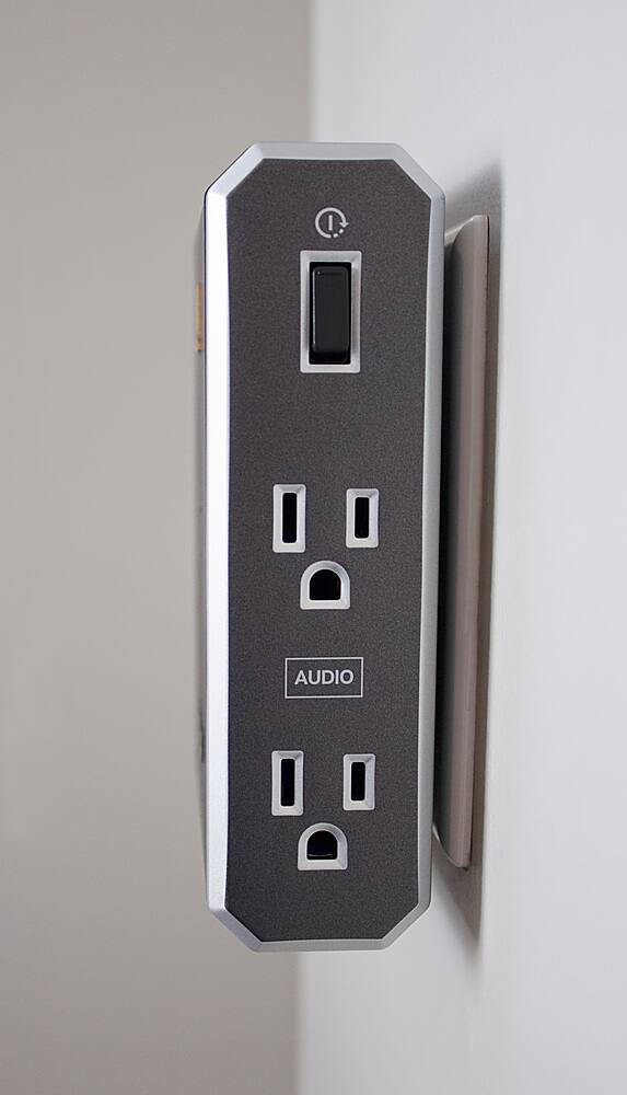 Alt View 22. Austere - VII Series Power 4-Outlet/3-USB Wall Tap 3,500 Joules Surge Protector - Black and Silver.