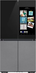 Samsung - BESPOKE 29 cu. ft. 4-Door Flex Smart Refrigerator with Family Hub+ - Charcoal Glass Top - Front_Zoom