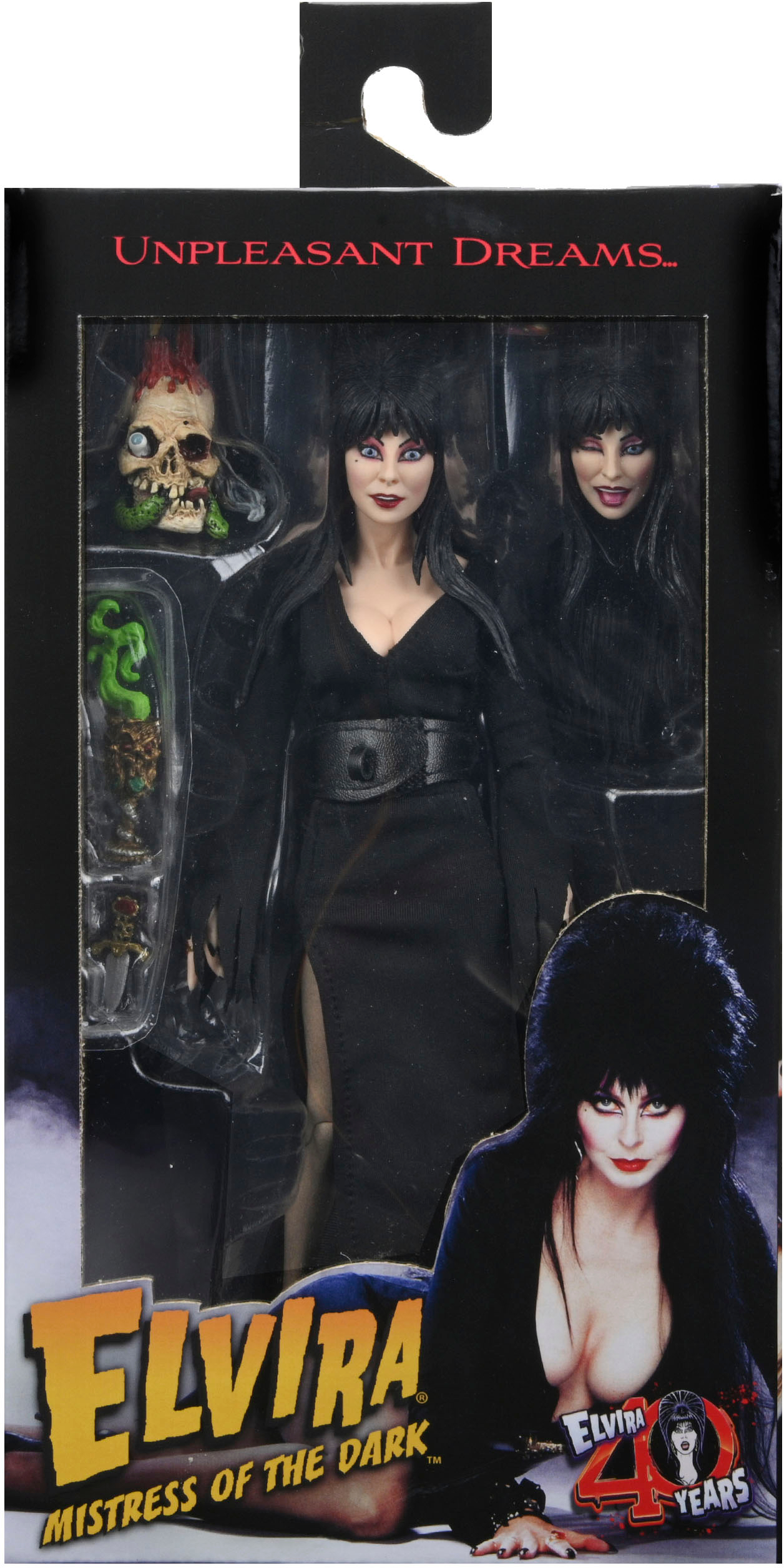 Angle View: NECA - Elvira - 8" Clothed Action Figure - Elvira, Mistress of the Dark