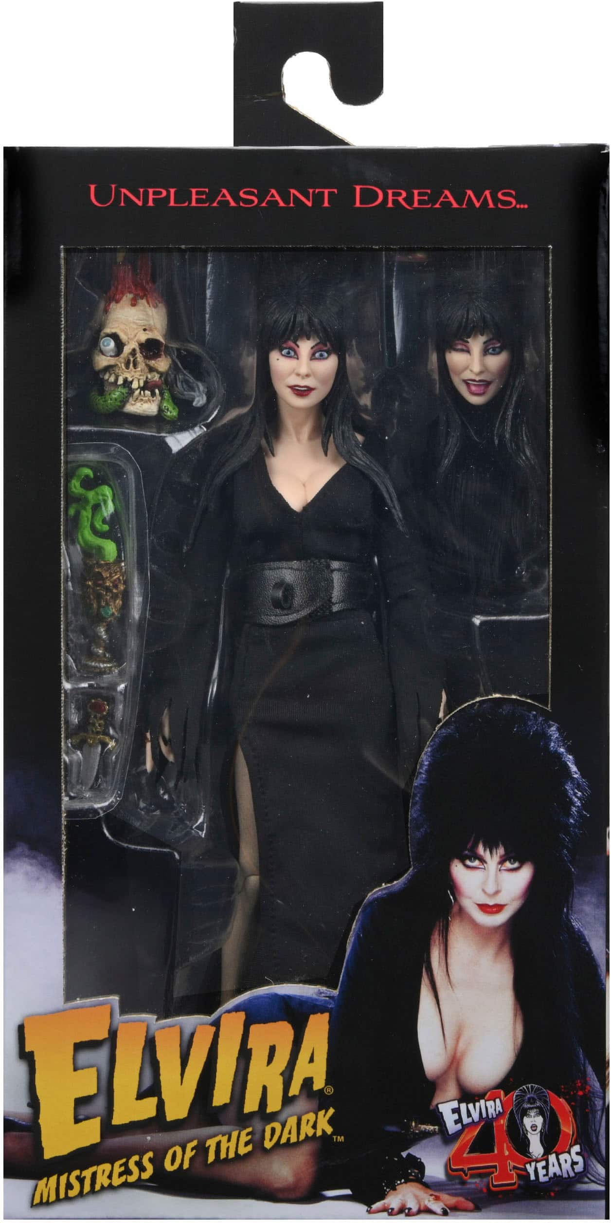 Angle. NECA - Elvira - 8" Clothed Action Figure - Elvira, Mistress of the Dark.