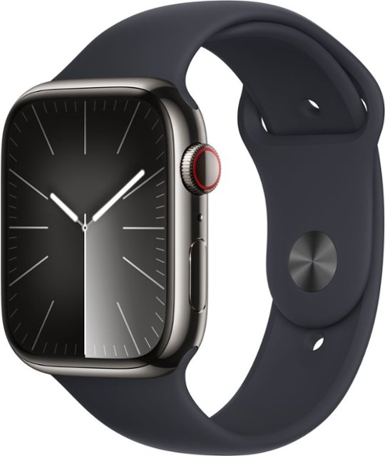Apple Watch Series 9 (GPS + Cellular) 45mm Graphite Stainless Steel Case  with Midnight Sport Band M/L Graphite MRMW3LL/A - Best Buy