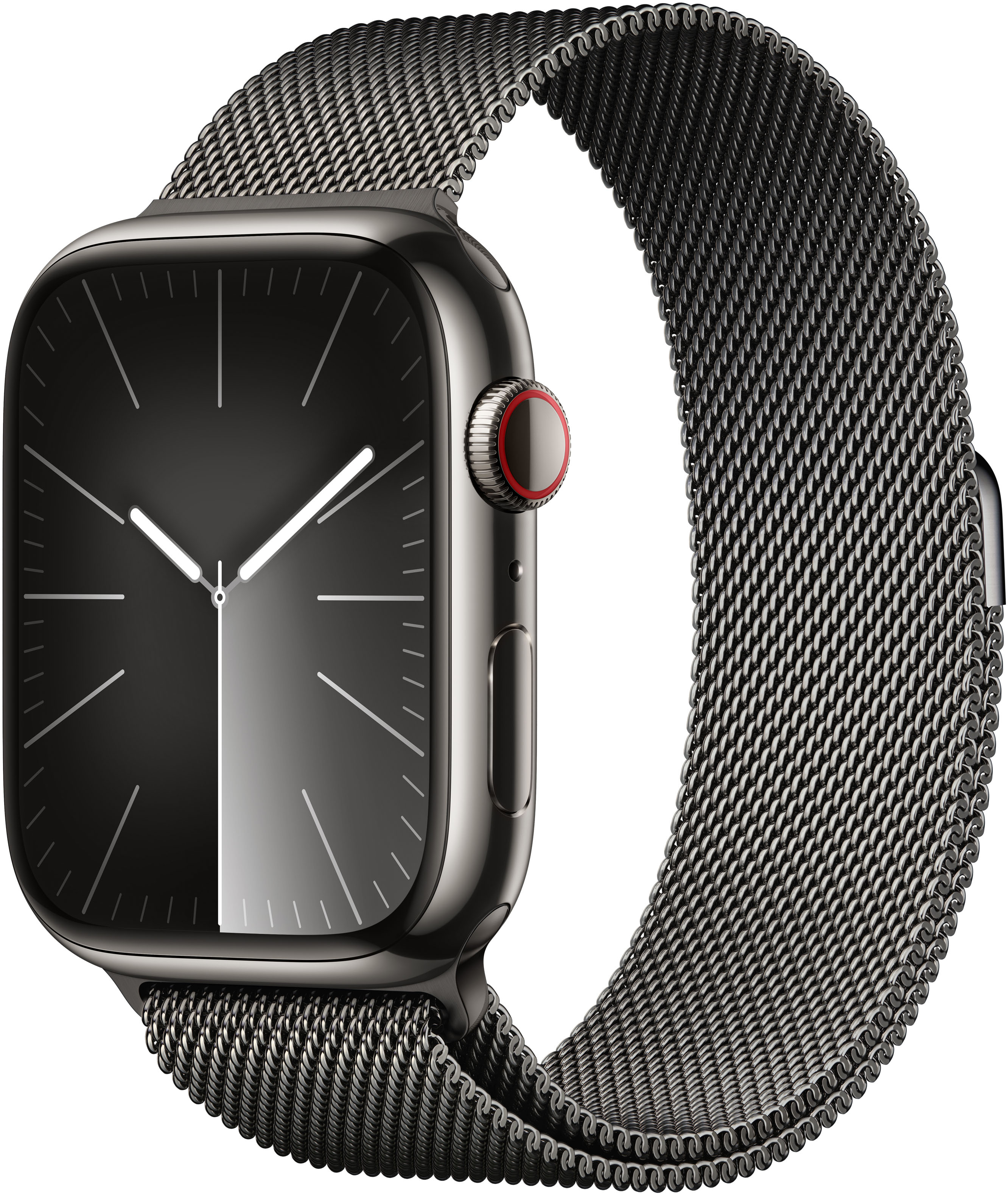 Apple Watch Series 9 GPS + Cellular, 45mm Graphite Stainless Steel Case  with Graphite Milanese Loop