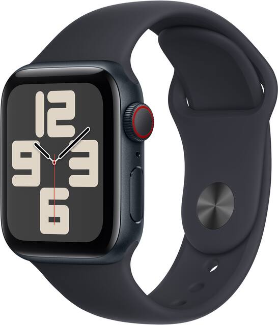 Apple Watch SE 2nd Generation GPS Cellular 40mm Midnight Aluminum Case with Midnight Sport Band S M Midnight 2022 MRG63LL A Best Buy