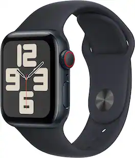 Refurbished Apple Watch SE 2nd Generation (GPS + Cellular) 40mm Midnight Aluminum Case with Midnight Sport Band - M/L - Midnight - (2022)