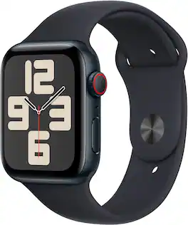Refurbished Apple Watch SE 2nd Generation (GPS + Cellular) 44mm Midnight Aluminum Case with Midnight Sport Band - M/L - Midnight - (2022)