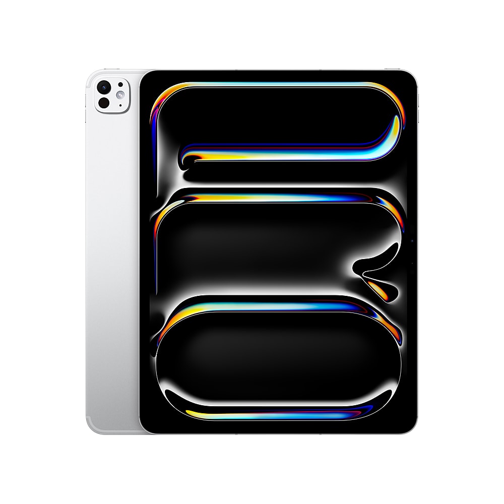 Apple - 13-inch iPad Pro (Latest Model) M4 chip Wi-Fi + Cellular 2TB with OLED Nano Texture Glass - Silver (AT&T)
