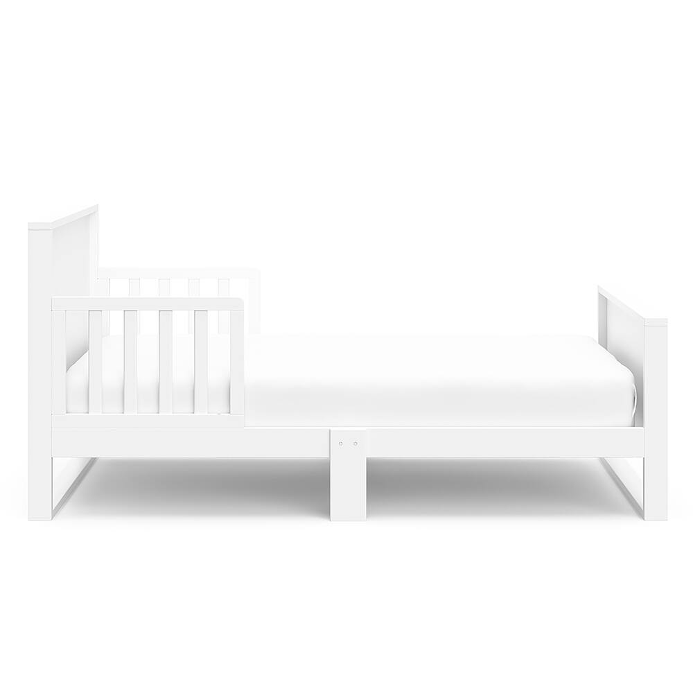 Left View: Storkcraft - Slumber Toddler Bed - White