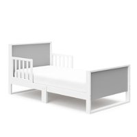 Storkcraft - Slumber Toddler Bed - White/Pebble Gray - Front_Zoom