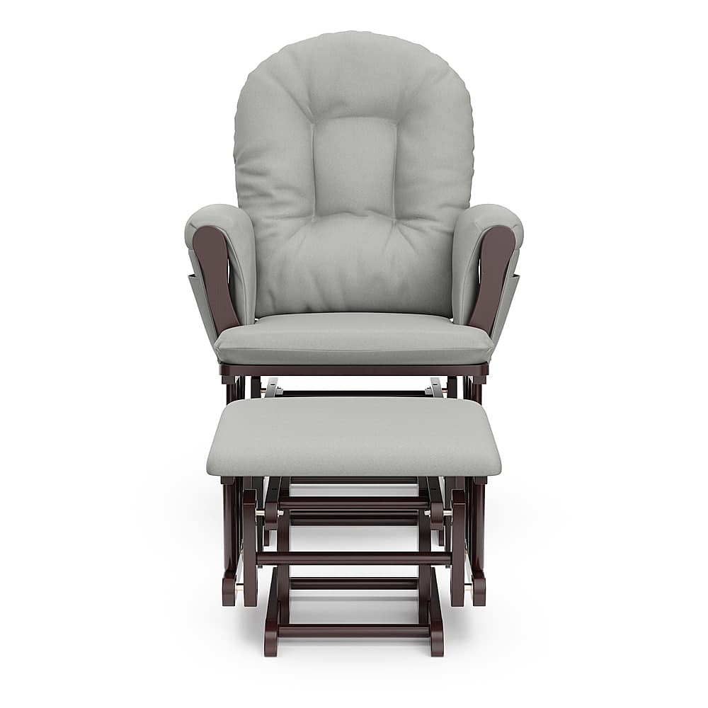 Left View: Storkcraft - Hoop Glider and Ottoman - Espresso/Light Gray