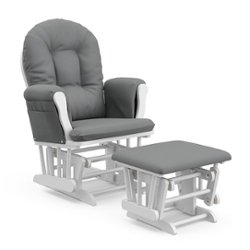 Storkcraft - Hoop Glider and Ottoman - White/Gray - Front_Zoom