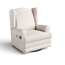 Storkcraft - Serenity Wingback Upholstered Recline Glider - Ivory - Front_Zoom