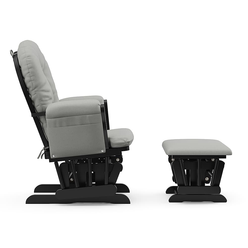 Black glider discount chair with ottoman