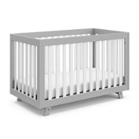 Storkcraft - Beckett 3-in-1 Convertible Crib - Pebble Gray/White - Front_Zoom