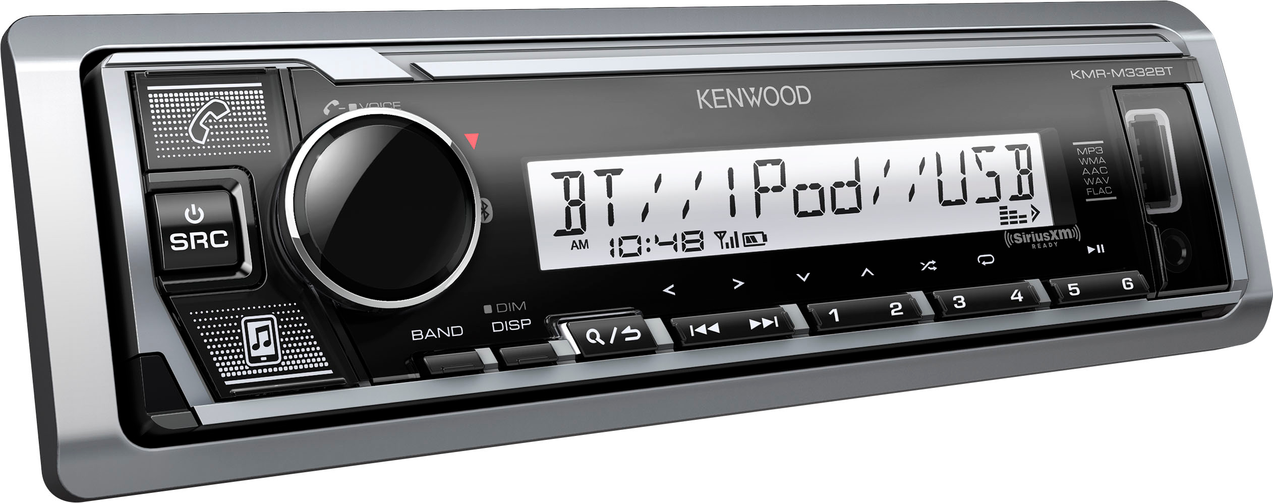 Kenwood PKGMR328BTA AM/FM Radio Receiver USB Bluetooth IPhone/Android  Control Pandora IHeart Radio SiriusXM Satellite Ready Marine Stereo With 4  Waterproof Speakers And 400 Watt Amplifier - Rock The Boat Audio