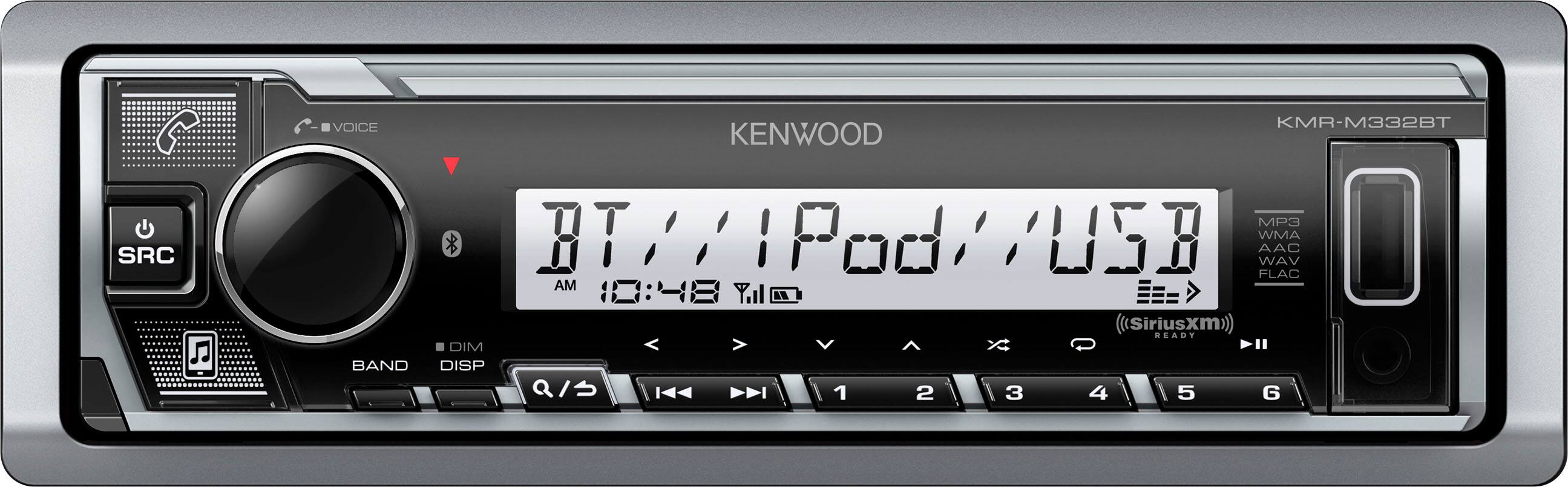 Front. Kenwood - Bluetooth Digital Media (DM) Marine Receiver with Satellite Radio-Ready - Silver.