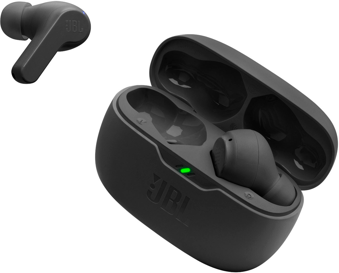 JBL Tune Beam True Wireless Noise Cancelling Earbuds, Pure Bass Sound,  Bluetooth 5.3, Smart Ambient, 4-Mics Technology, Voice Aware, 48H Battery,  Water and Dust Resistant - Black