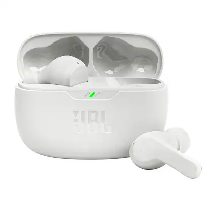 Front. JBL - Vibe Beam True Wireless Earbuds - White.