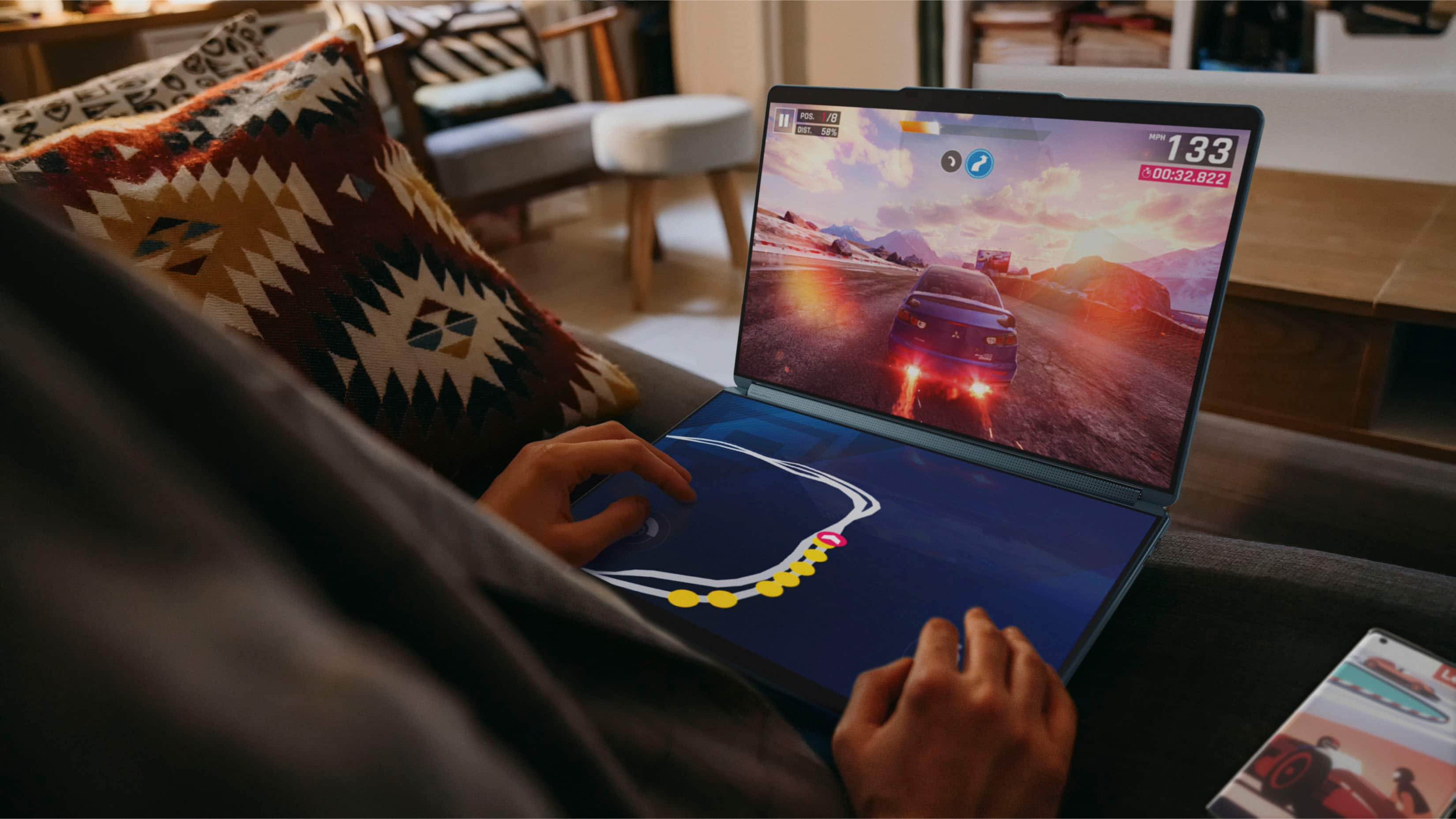 Alt View 13. Lenovo - Yoga Book 9i 2-in-1 13.3" 2.8K Dual Screen OLED Touchscreen Laptop - Intel Core i7-1355U with 16GB Memory - 512GB SSD - Tidal Teal.