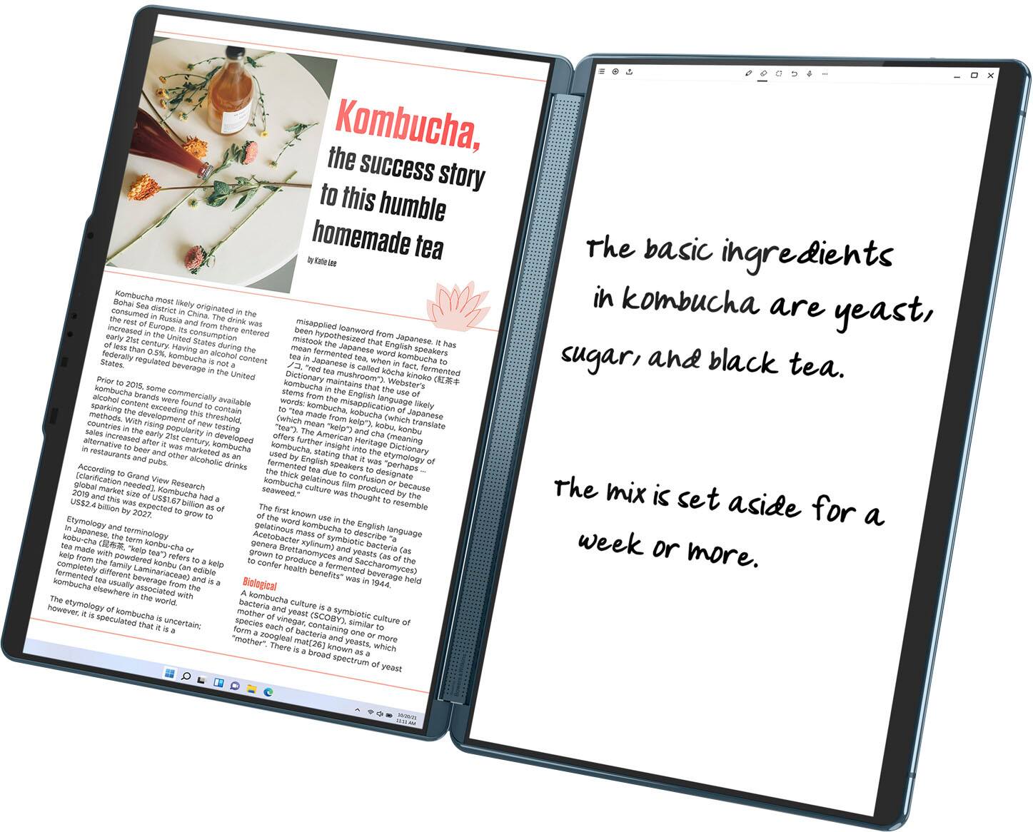 Alt View 15. Lenovo - Yoga Book 9i 2-in-1 13.3" 2.8K Dual Screen OLED Touchscreen Laptop - Intel Core i7-1355U with 16GB Memory - 512GB SSD - Tidal Teal.