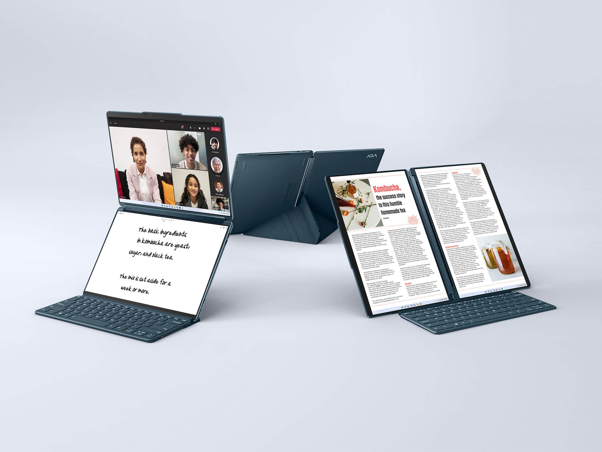 Alt View 16. Lenovo - Yoga Book 9i 2-in-1 13.3" 2.8K Dual Screen OLED Touchscreen Laptop - Intel Core i7-1355U with 16GB Memory - 512GB SSD - Tidal Teal.