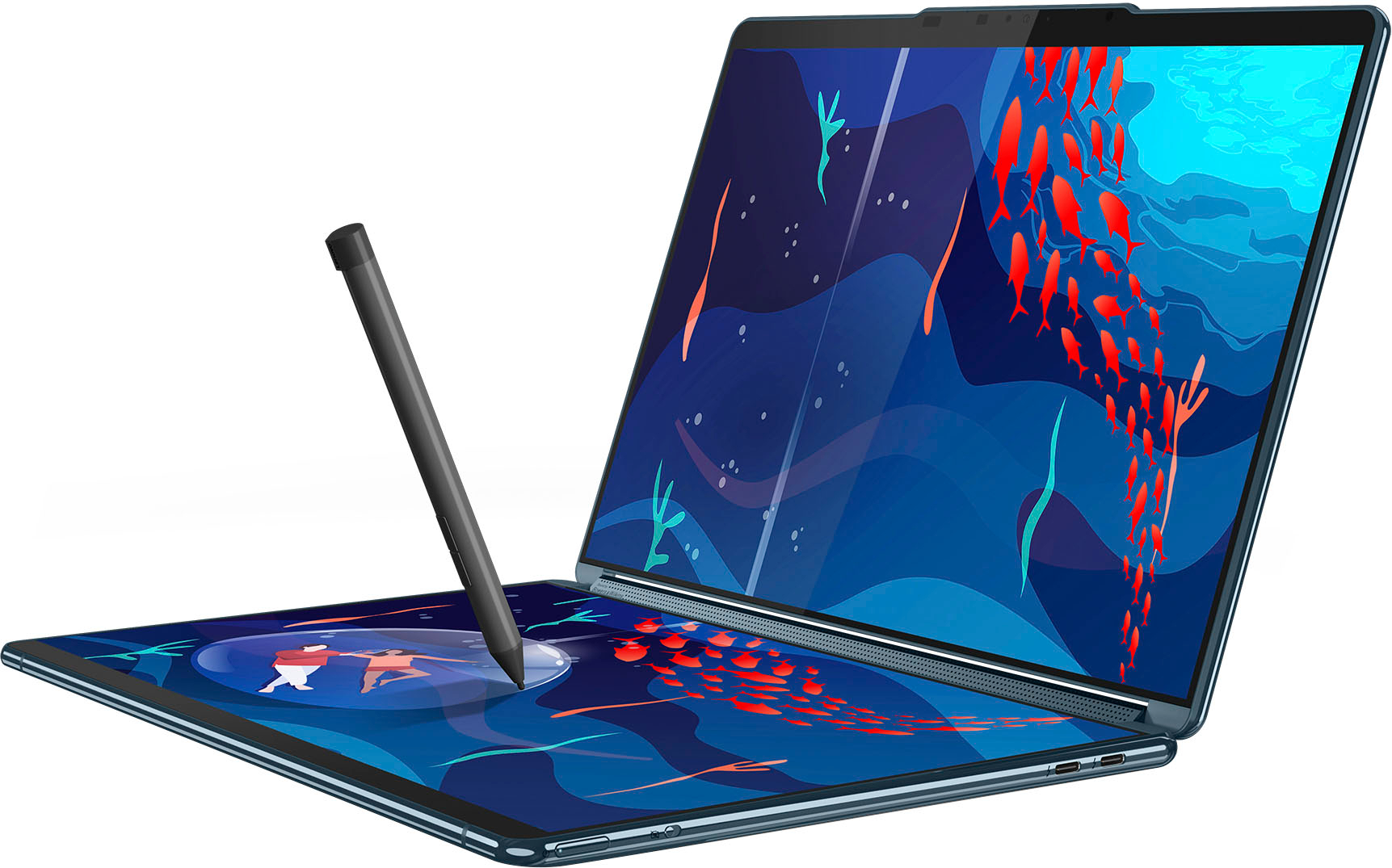 Lenovo Yoga Book 9i 2-in-1 13.3 2.8K Dual Screen OLED Touch Laptop Intel  Core i7-1355U with 16GB Memory 512GB SSD Tidal Teal 82YQ0007US - Best Buy